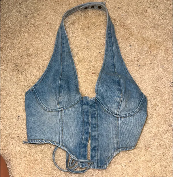 Denim Halter Top - Image 2