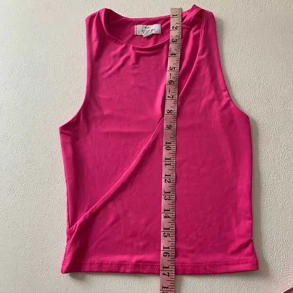 Live in the Moment Pink Cutout Tank Top XS Y2K Asymmetrical Going Out - Image 6