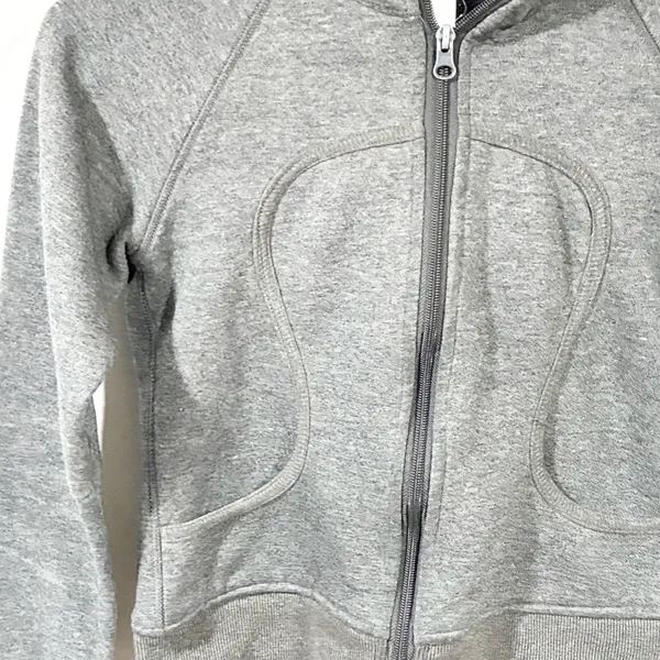 Lululemon‎ Grey Scuba Full Zip Hooded Sweatshirt Size 2 - Image 2