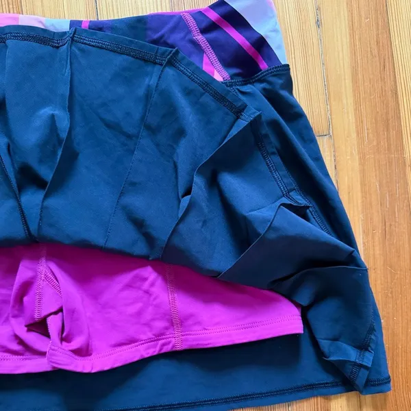 Lululemon Run: Pace Setter Skirt (Tall) in Black / Assorted Stripe Bleached Cora - Image 5