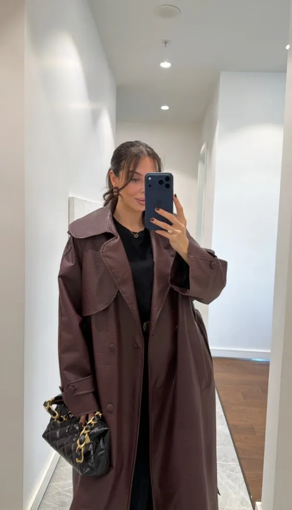  Burgundy Trench Coat - Image 8