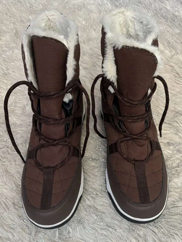 Dream Paris Brown Women’s Faux Fur Waterproof Snow Boots Size US 10 - Image 5