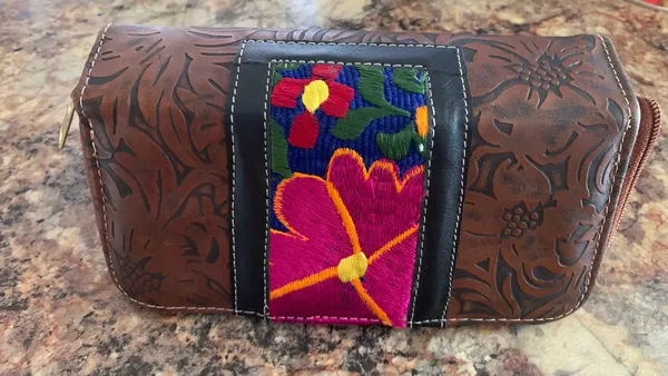 Mexican Stitched Wallet Brown - Image 2