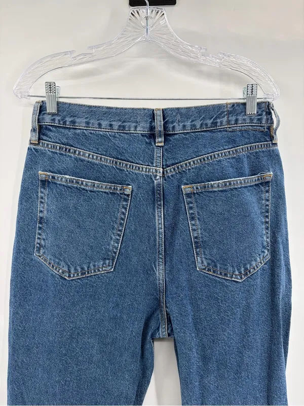 Free people we the free ripped distress blue straight leg denim jeans size 30 - Image 11