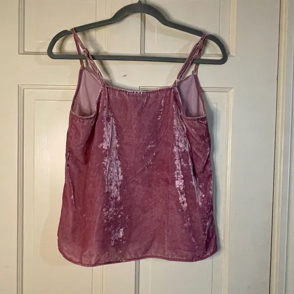 Anthropologie MAEVE Rosy Scallops Velvet Cami X-Small Embroidered Camisole - Image 6