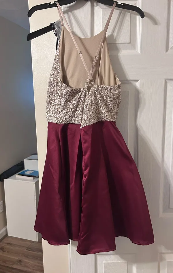 Xtraordinary Maroon Mini Homecoming Dress - Image 2