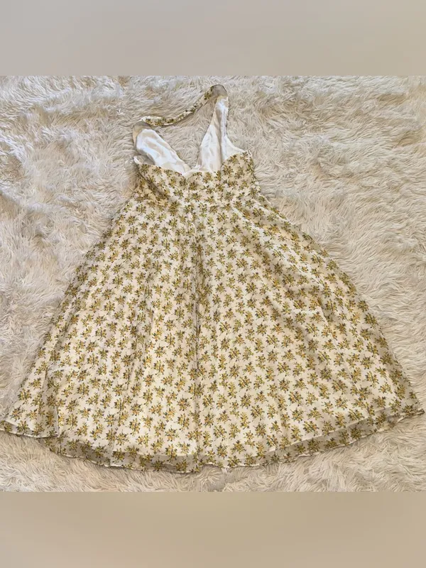 NEW HOUSE OF CB SOLADA Ivory Vintage Floral Print Georgette Halter Sz XL L+ - Image 11