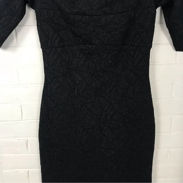 NWT Nicole Miller Collection Off The Shoulder Black Shimmer Dress SAMPLE - Image 5