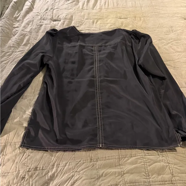 Nine Britton Black V-Neck Blouse - Image 3
