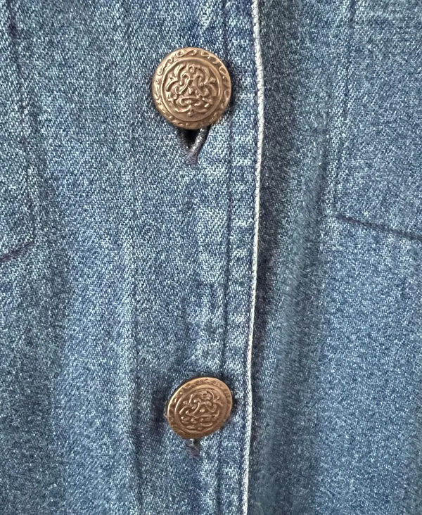 North Crest Vintage Denim Winter Embroidered Button Down Shirt Jacket - Image 5