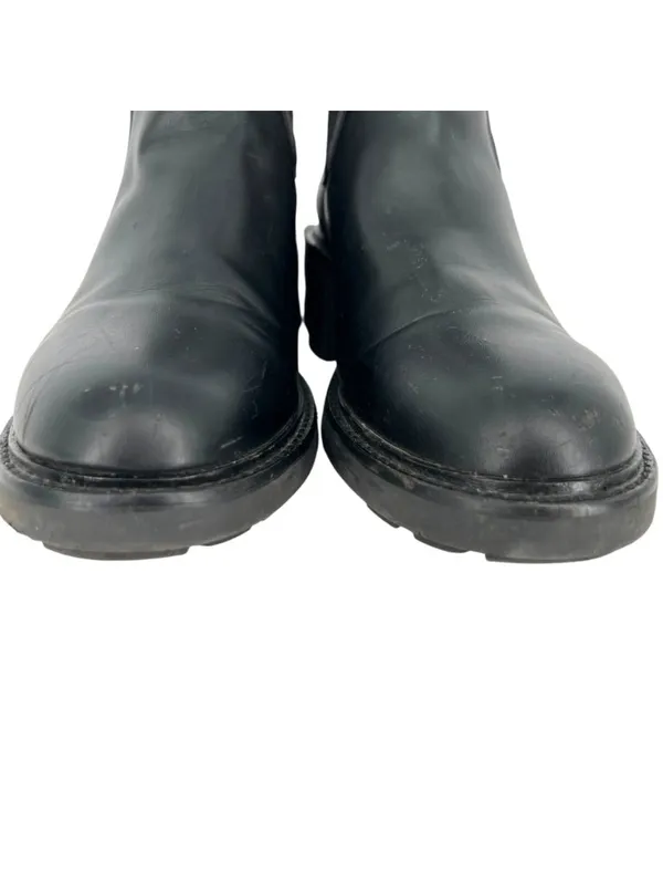 Steve Madden Kiley Black Leather Knit Block Heel Ankle Boots Size 9 - Image 3