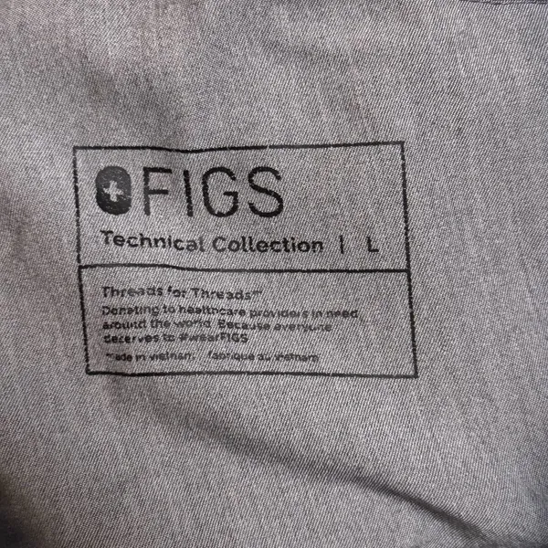 FIGS Scrub Pants Technical Collection Cargo Double Zips Gray Sz L W20SW2034 - Image 3