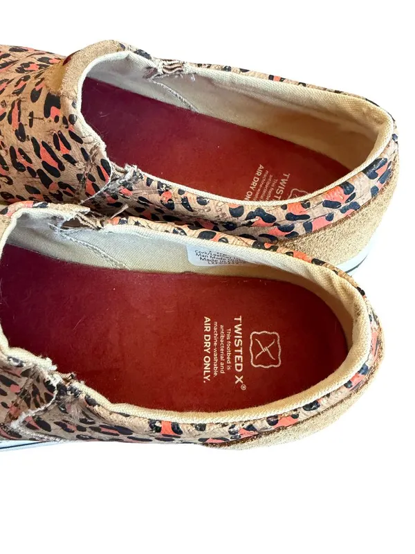 Twisted X Slip On Kicks Comfort Shoes Cork Leather Leopard Print Size 7.5 Womens - Image 10