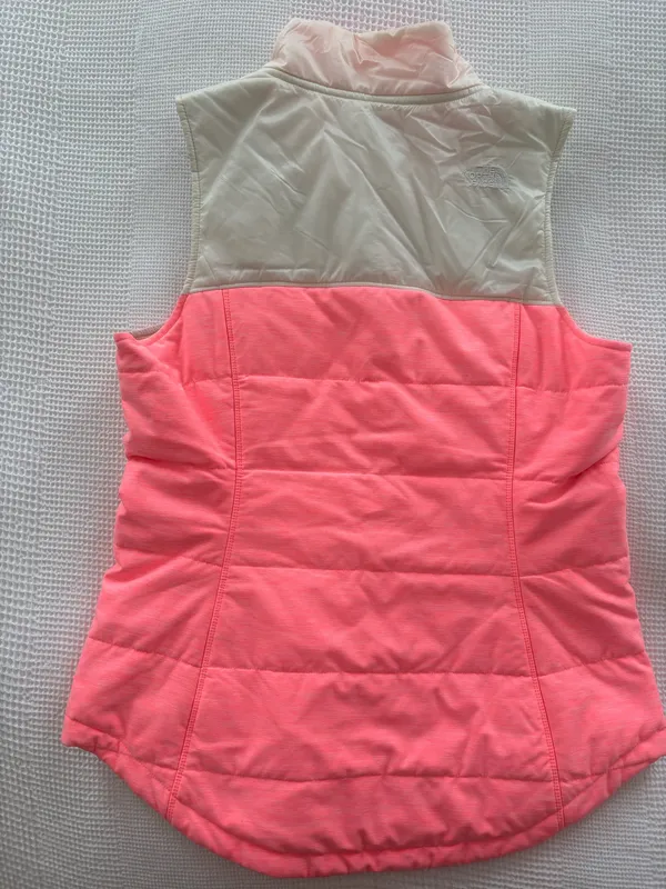 Peach Pink and White North Face Vest M - Image 5