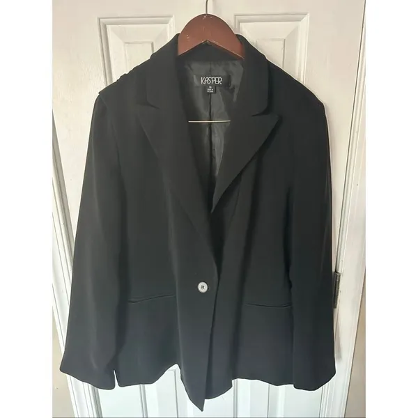 Kasper black blazer jacket size 18 with light stretch work blazer - Image 8