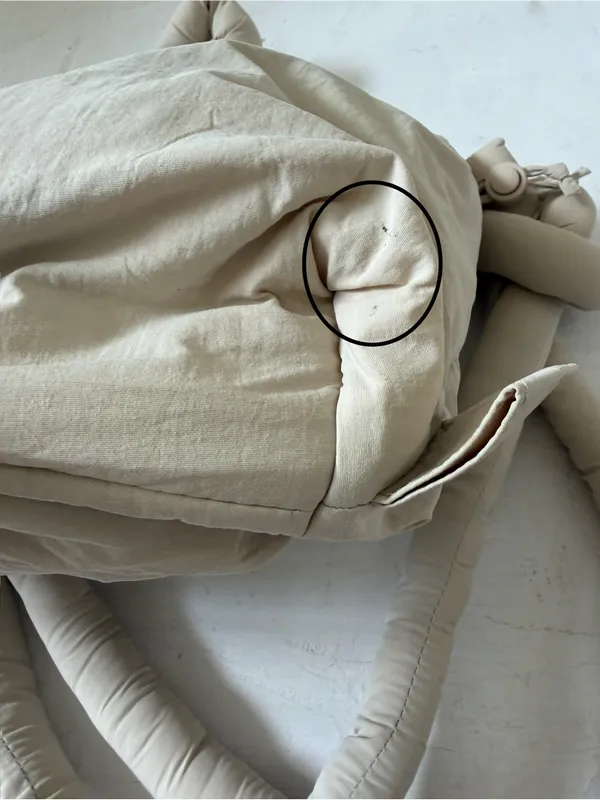 OLEND compact ona soft nylon multiwear crossbody backpack bag in sand - Image 10
