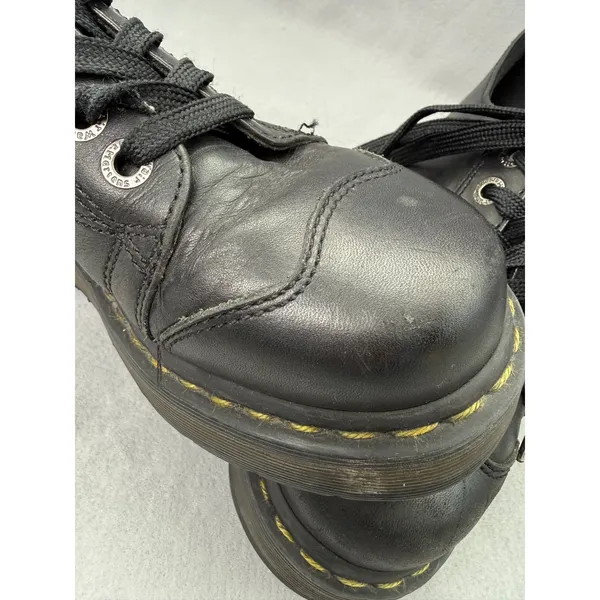 Dr. Martens Black Leather Platform Oxfords Chunky Lug Sole Lace Up Shoes Grunge - Image 8