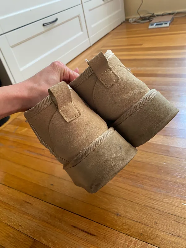 Platform Mini Boots Tan Size 6 - Image 3
