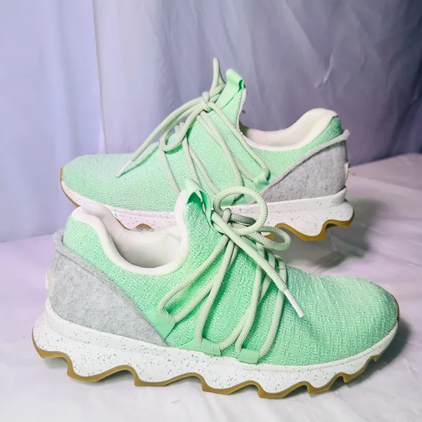 Sorel Mint Green Knit Lace-Up Athletic Sneakers - Image 3