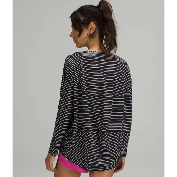 Lululemon Back In Action Long Sleeve Top Womens 6? Pima Cotton Stretch #JJJ2-2 - Image 6