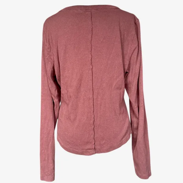 Anthropologie Pilcro Maroon‎ Long Sleeve Top Sz L - Image 3