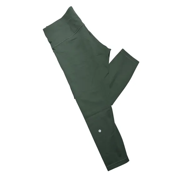 Lululemon Wunder Train‎ Ribbed High-Rise Legging 25" Grey Eucalyptus Size 14 - Image 2