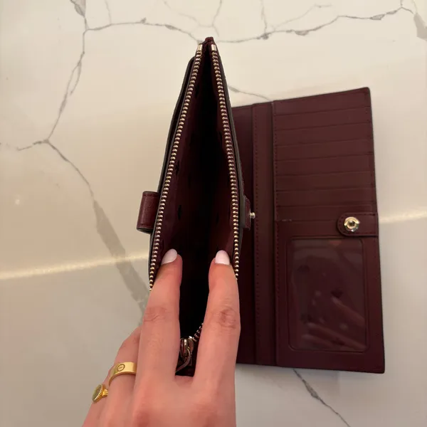 Kate Spade Burgundy Pebbled Leather Wristlet Wallet - Image 5