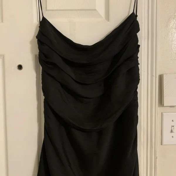 Zara dress black satin backless size L/XL maxi - Image 2