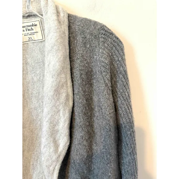 Abercrombie & Fitch Oversized Two Tone Open Front Cardigan Gray Size XS - Image 3