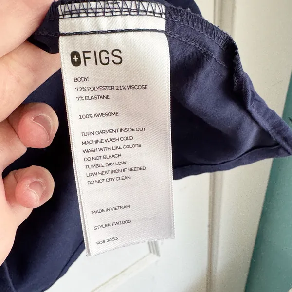 FIGS Technical Collection Catarina One Pocket Scrub Top Navy Short Sleeve XS - Image 6