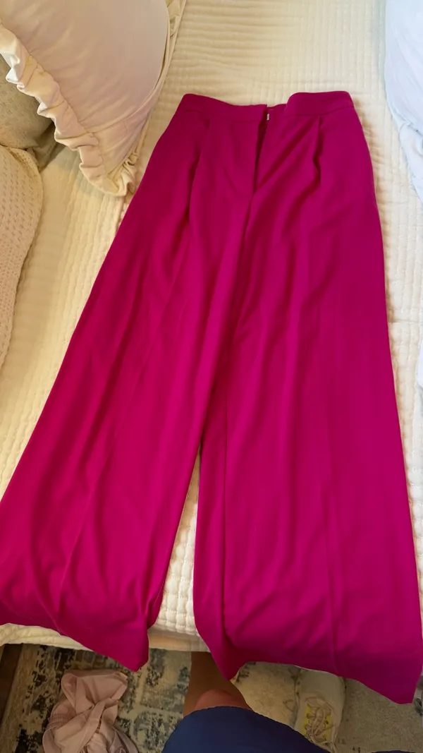 ZARA Pants Wide-Leg Menswear Fuchsia S - Image 2