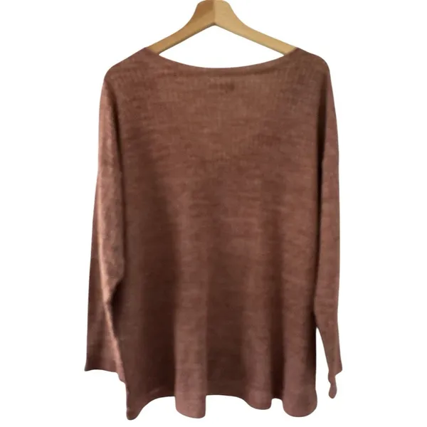 American Eagle Mauve Pink Waffle Knit V‑Neck Soft Lightweight Sweater XL casual - Image 3