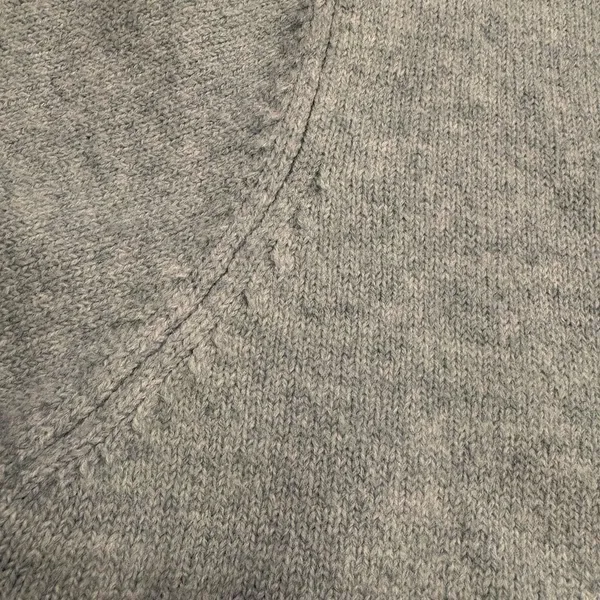Tête & Tête Gray/Blue Short Sleeve Knit Sweater Top Boxy Crew Neck Soft Luxe - Image 4