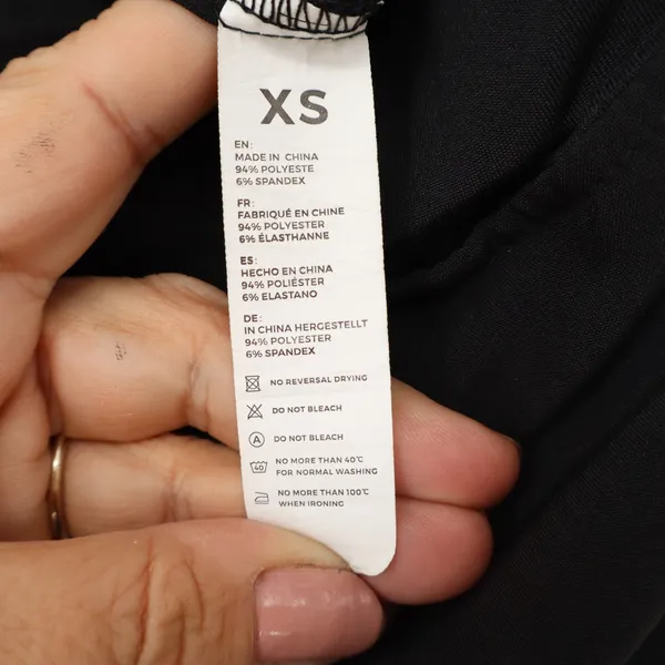 Black Jogger Scrub Pants Womens XS Tapered Elastic Waist Cargo Pockets Stretch - Image 3