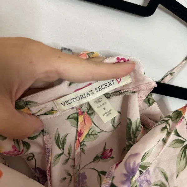 Victoria's Secret 90s Floral Silk Chemise Slip Mini Dress Size Small - Image 3