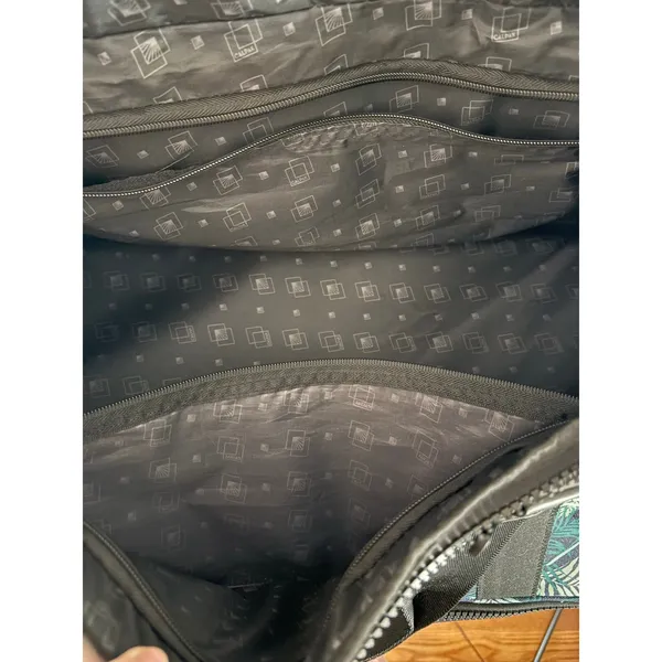 Calpak Travel Duffle Green Blue Black Palm Leaf With Lower Compartment - Image 7