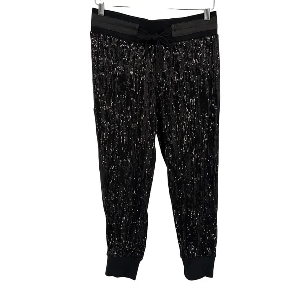 Guess Sequin Joggers Sz Small Y2K Club Mob Wife Disco Indie Holiday McBling - Image 2