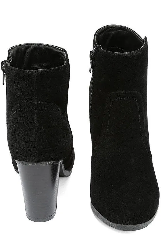 Lulu’s Aubrey Black Suede Ankle Booties - Image 2