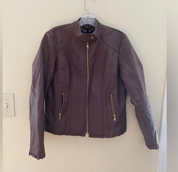 Baccini Leather Jacket for women.Size: PM - Image 2