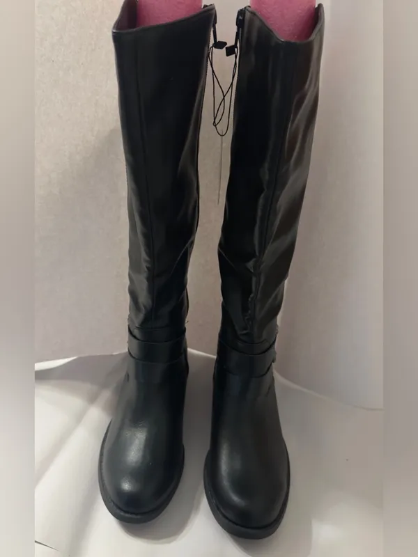 Style & Co Women’s Maliaa Buckled Tall Black Riding Boots - New - Size 7.5 - Image 3