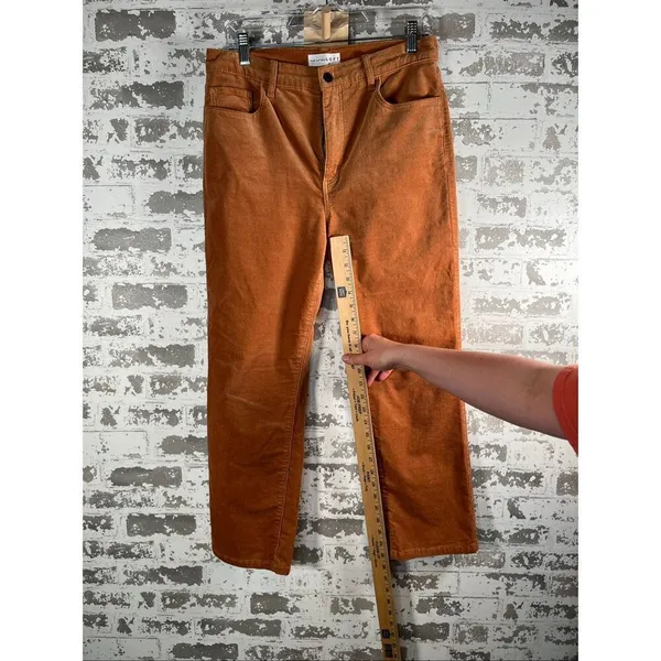 Loft | women Orange corduroy straight leg pants - Image 7