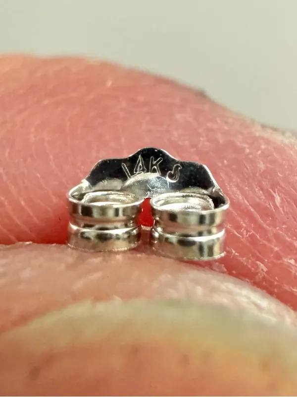 14K White Gold Lab Grown Diamond Stud Earrings - Image 9
