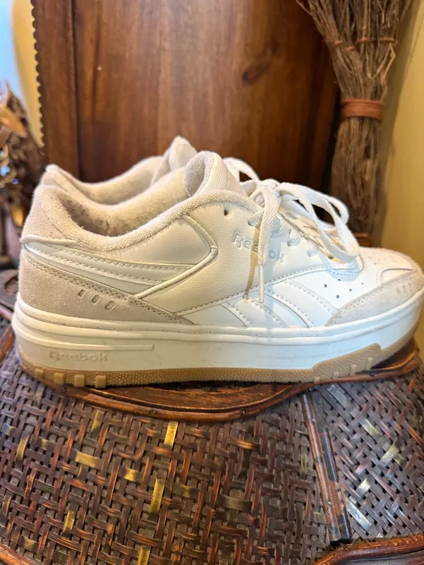 Reebok Women's Off-White and Cream Club C Chunky Platform Sneakers - Image 3