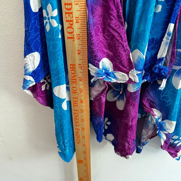 Blue Hibiscus Babydoll Top Size Small‎ Asymmetrical Fairy Zara Larsson Y2K - Image 3