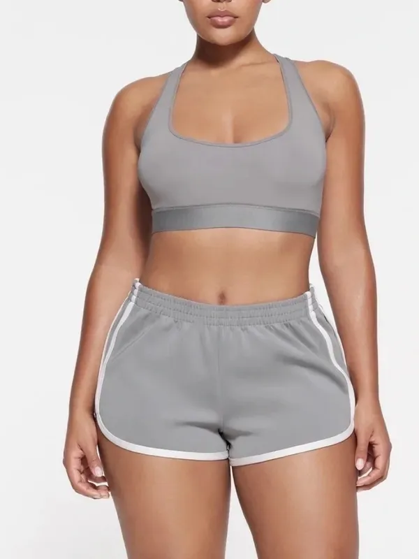 SKIMS Gray Retro Track Dolphin Shorts - Image 2