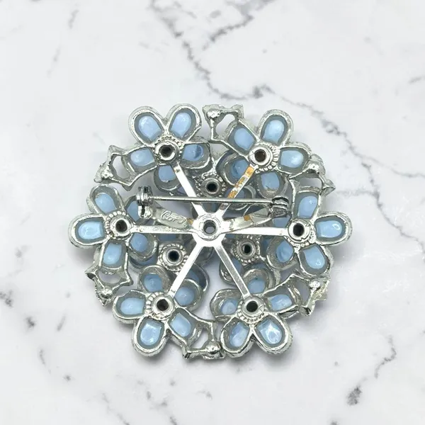 Coro Blue Flower Brooch - Image 3