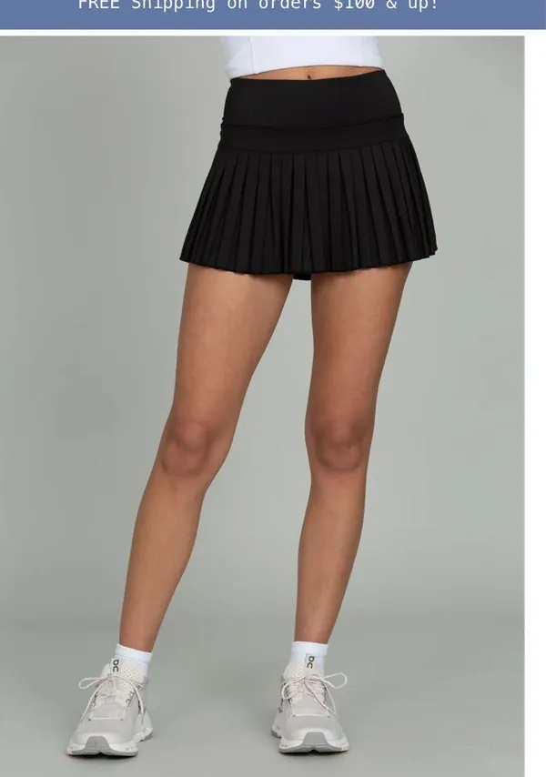 Gold Hinge Black Skort Pleated Tennis Skort - Image 4