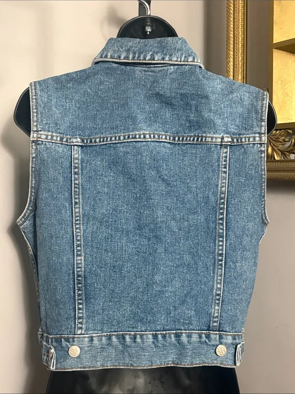Nada Nuff by Contempo Casuals VINTAGE Large Denim Jean Vest - Image 2