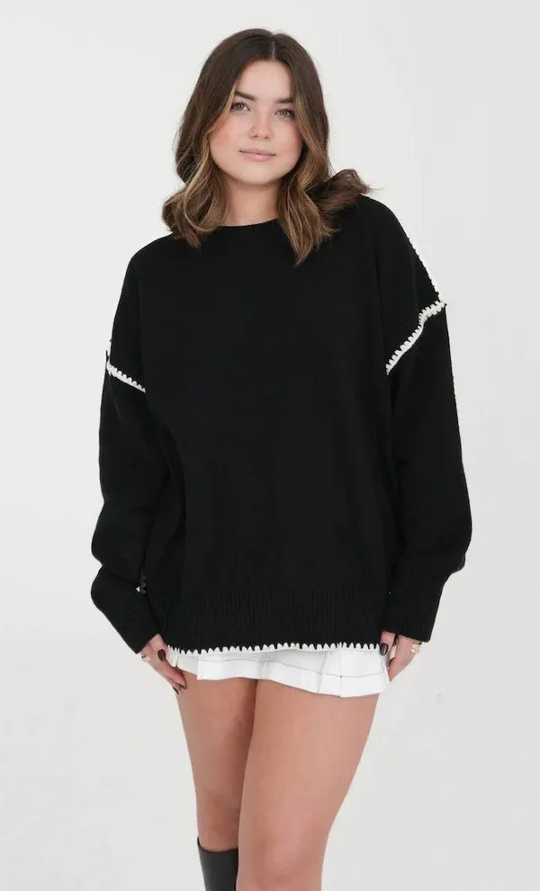 Grey Bandit Quinn Sweater Black - Image 3