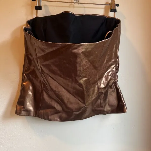 Zara Bronze Sleeveless Corset Tube Top - Image 3